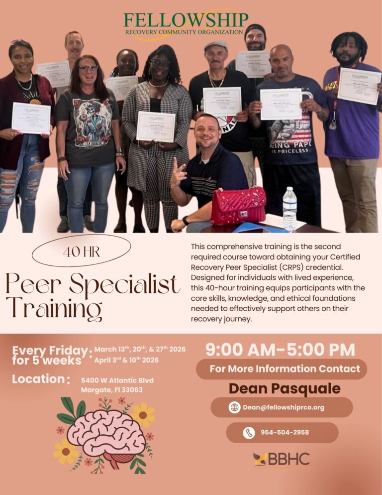 FRCO Peer Specialist Training, March 2026