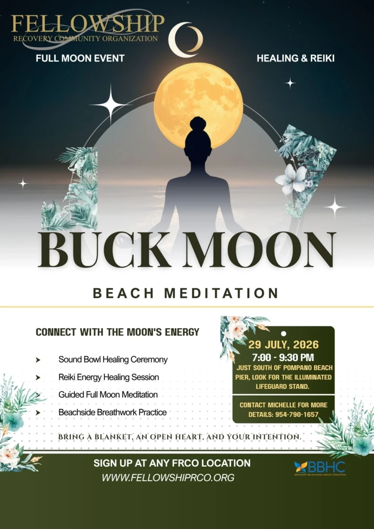 FRCO Buck Moon Beach Meditation Flyer