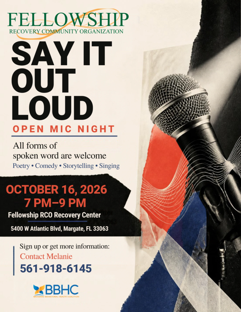 FRCO Say It Out Loud Open Mic flyer